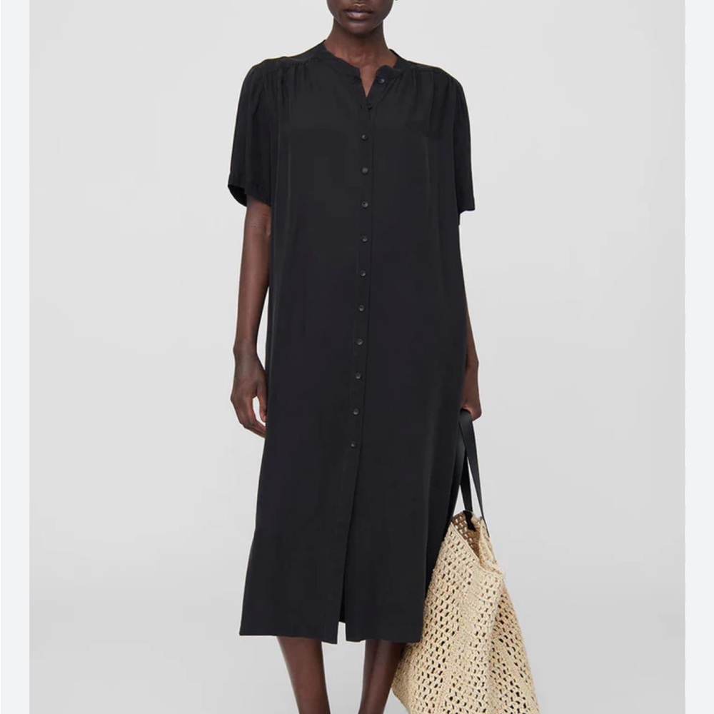 Anine Bing Ocean Dress, black short sleeve, SMALL